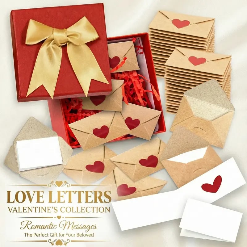 🏆Valentine's Day Pre-Sale Save 49%💌DIY Love Notes Box - Mini Blank Cards & Envelopes for Him/Her💕