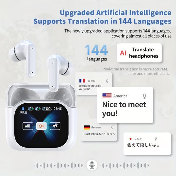 🎁🔥Wireless Bluetooth Translation Earphone With LED display screen(Fit iOS & Android)