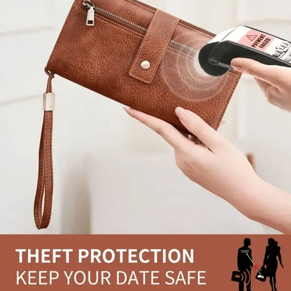 🔥Last Day 49% OFF🔥RFID Blocking Women's Long Wallet: Stylish Solid Leather Clutch (Large Capacity)👛