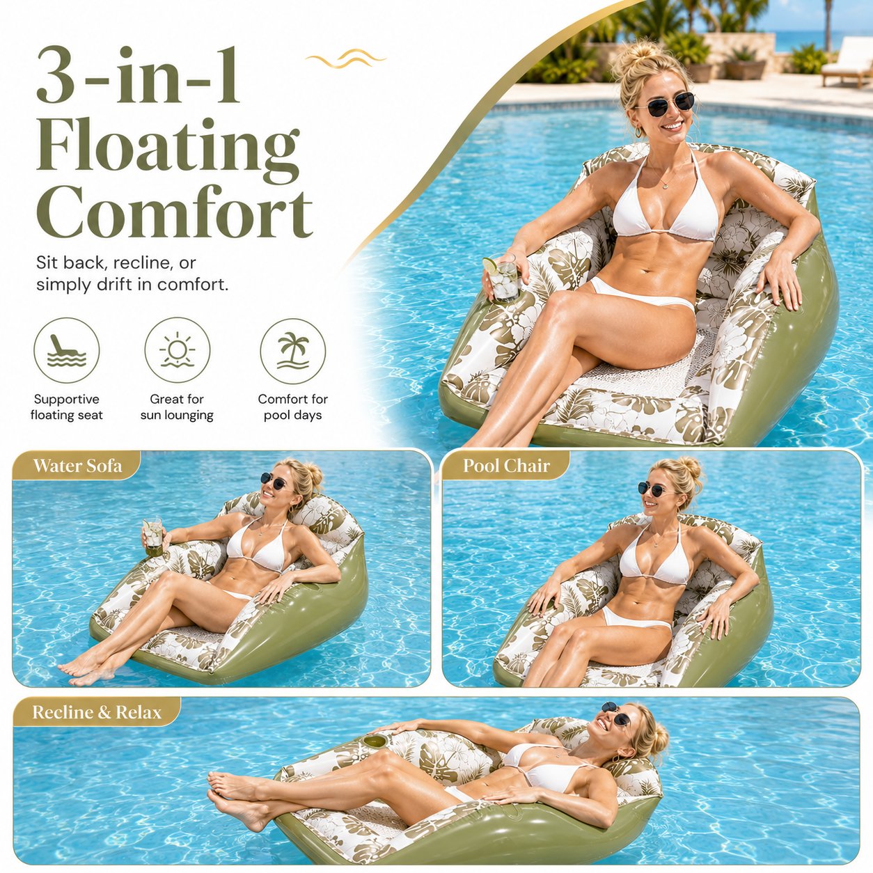 Inflatable Pool Lounge Chair