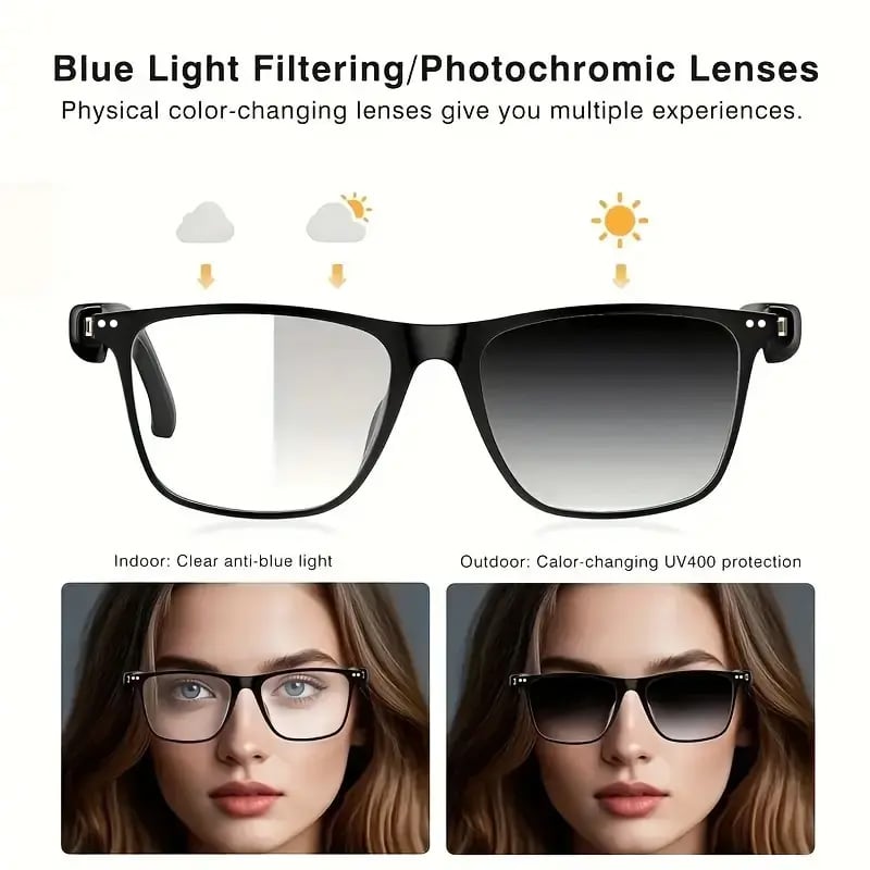 🔥 Black Friday Sale Is On Fire!🔥 AI Interpretation Smart Glasses🕶️33-Language Translation, Photochromic Lenses, AI Chat & Hands-Free Audio