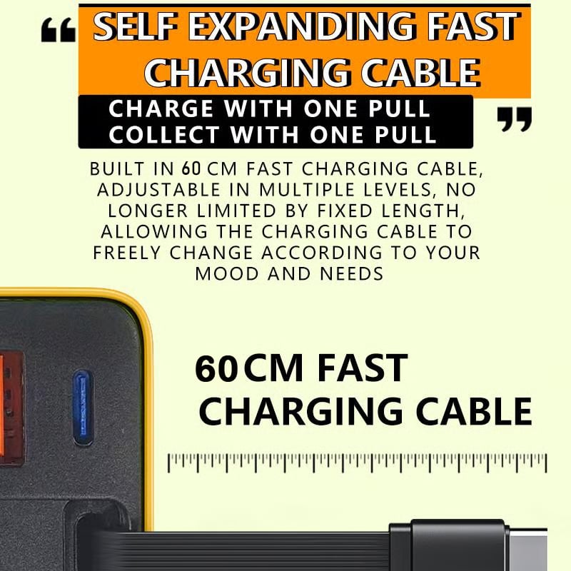 🎁✨3 in 1 Charger Retractable 80W MAX Fast