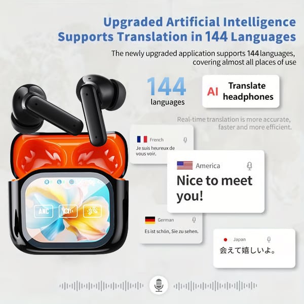 🎁🔥Wireless Bluetooth Translation Earphone With LED display screen(Fit iOS & Android)