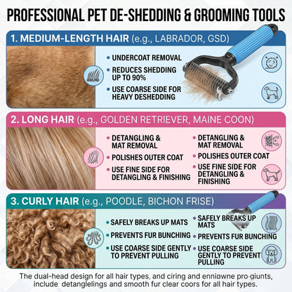 💯🐱Flash Sale!🐶 Professional Deshedding Tool For Dogs And Cats,Shedding Removal Easy to Use Essential Grooming