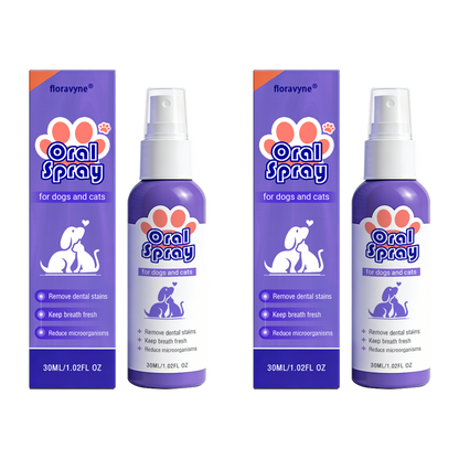 floravyne® Pet Oral Spray ✅ Freshen Breath, Remove Tartar & Promote gum regeneration, stabilize teeth 🦷-$AC