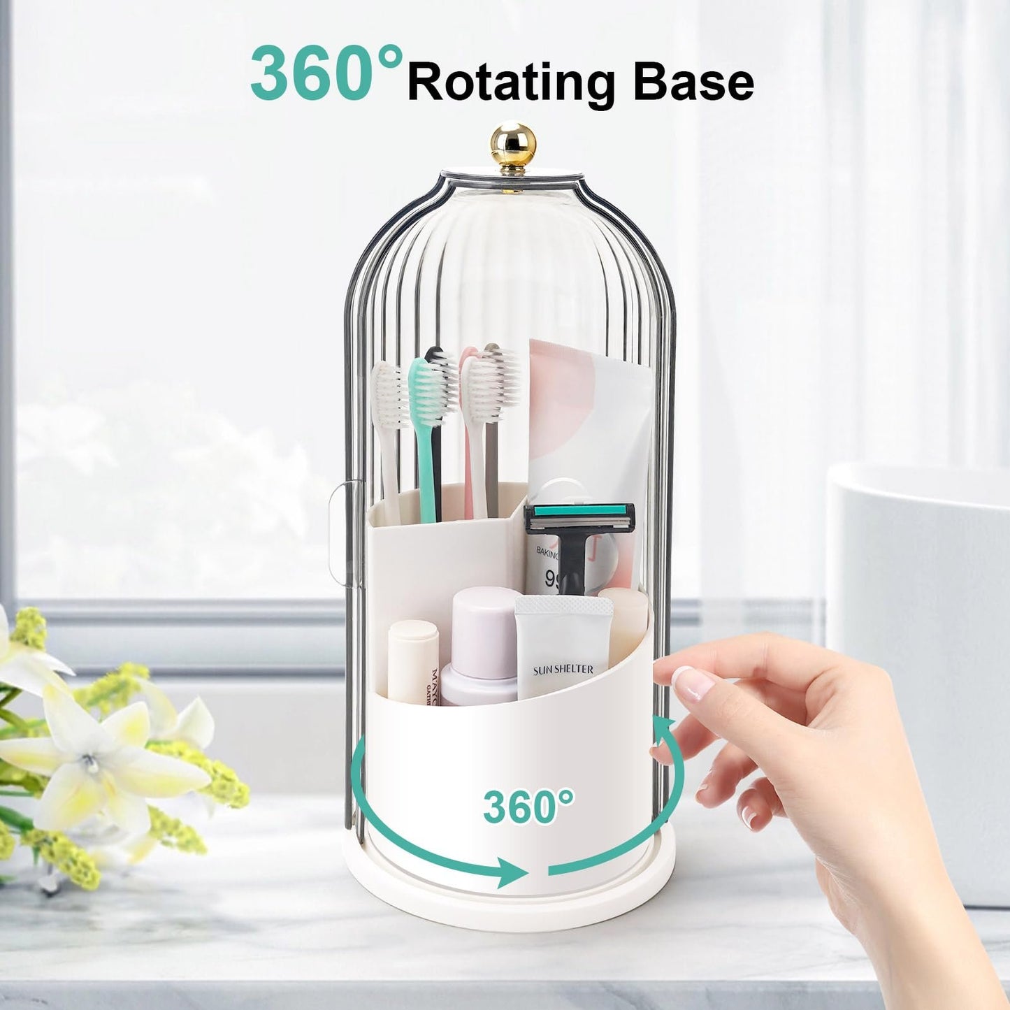 🔥✨Sliding Lid Toothbrush Organizer