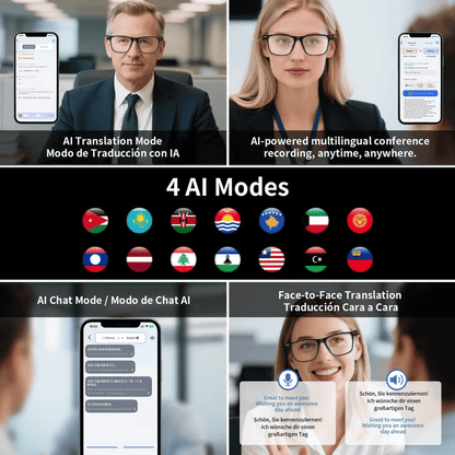 🔥 Black Friday Sale Is On Fire!🔥 AI Interpretation Smart Glasses🕶️33-Language Translation, Photochromic Lenses, AI Chat & Hands-Free Audio