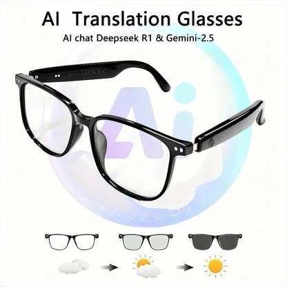 🔥 Black Friday Sale Is On Fire!🔥 AI Interpretation Smart Glasses🕶️33-Language Translation, Photochromic Lenses, AI Chat & Hands-Free Audio