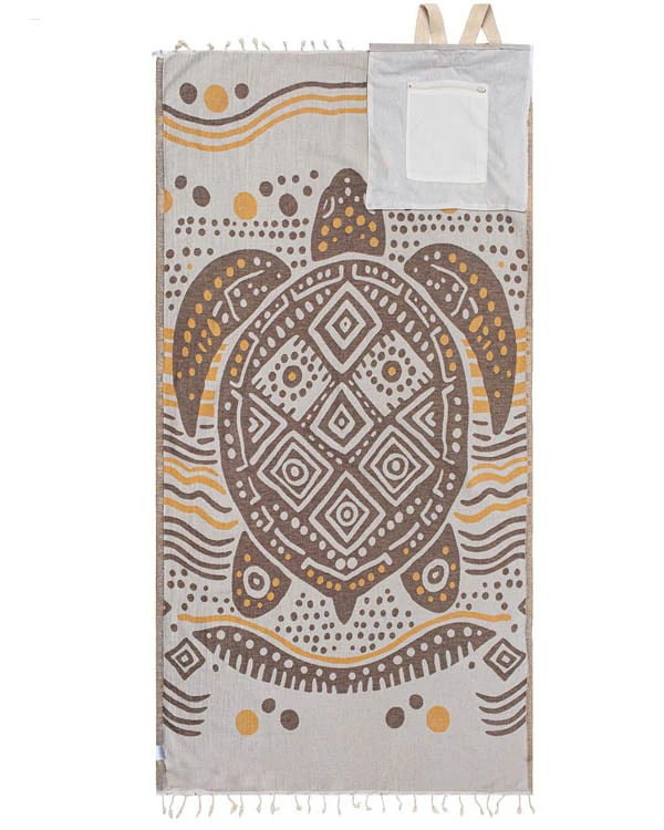 ⏰LAST DAY $20 OFF - 🏖️Sand Cloud 2-in-1 Turkish Cotton Towel Bag with Inner Zip Pocket & Sand-Repelling Fabric