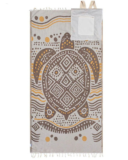 ⏰LAST DAY $20 OFF - 🏖️Sand Cloud 2-in-1 Turkish Cotton Towel Bag with Inner Zip Pocket & Sand-Repelling Fabric