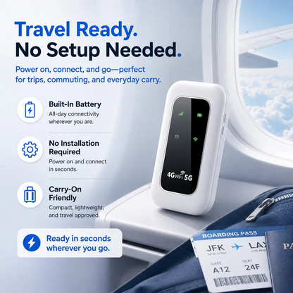 🛜 All-Network Pocket WiFi – Ready in Seconds No Setup! No Hassle! Just Connect!🌐[Power on and use, free for life]