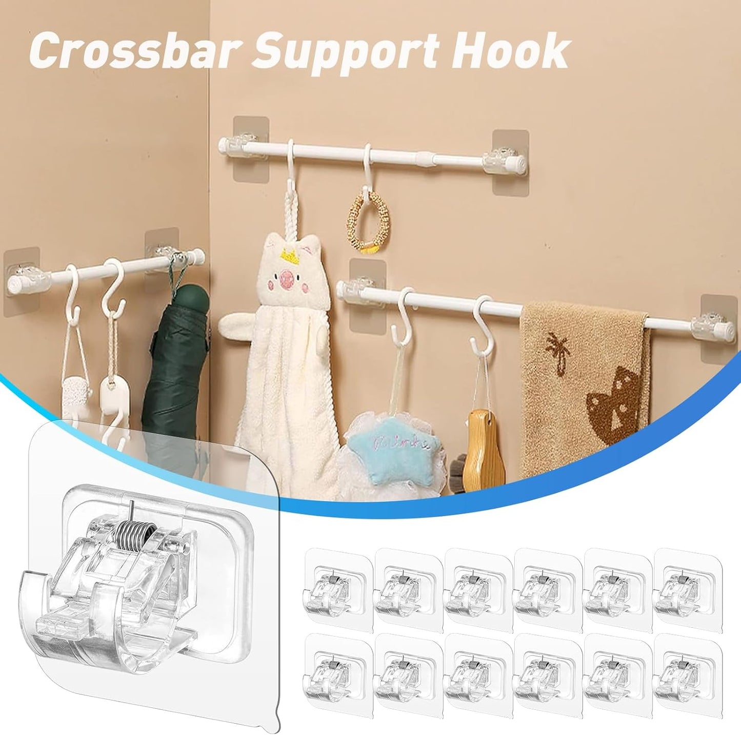 Transparent Hanging Rod Clip