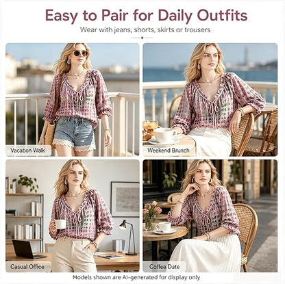 Polka Dot Lace Up Blouse