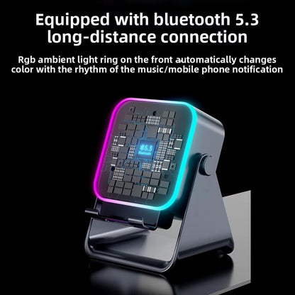 Wireless Induction Speaker 5-in-1 Bluetooth Speaker with Phone Stand,Stereo Sound