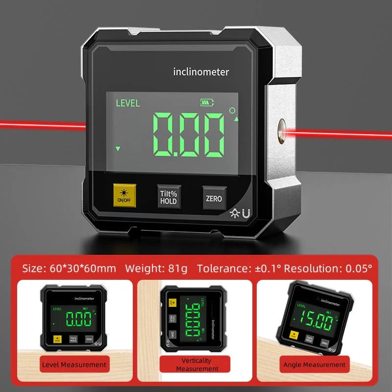 🔥Last Day Discount 49% Off🔥4-Side Magnetic Digital Angle Gauge with Laser