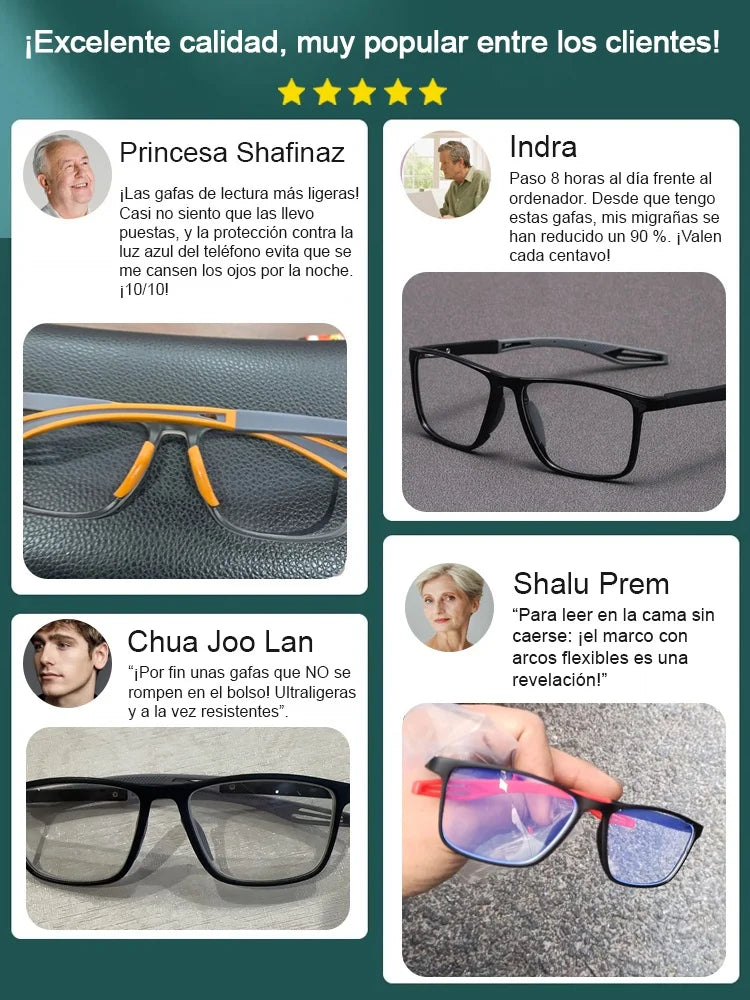Protect your eyes smartly: Blue light filter and auto-focus in a unique design.