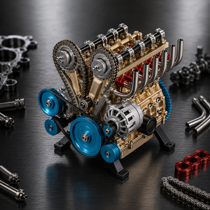 🔥HOT SALE🏎️🛠️The Ultimate Desktop Masterpiece: Miniature V8 Small-Block Static Model Kit