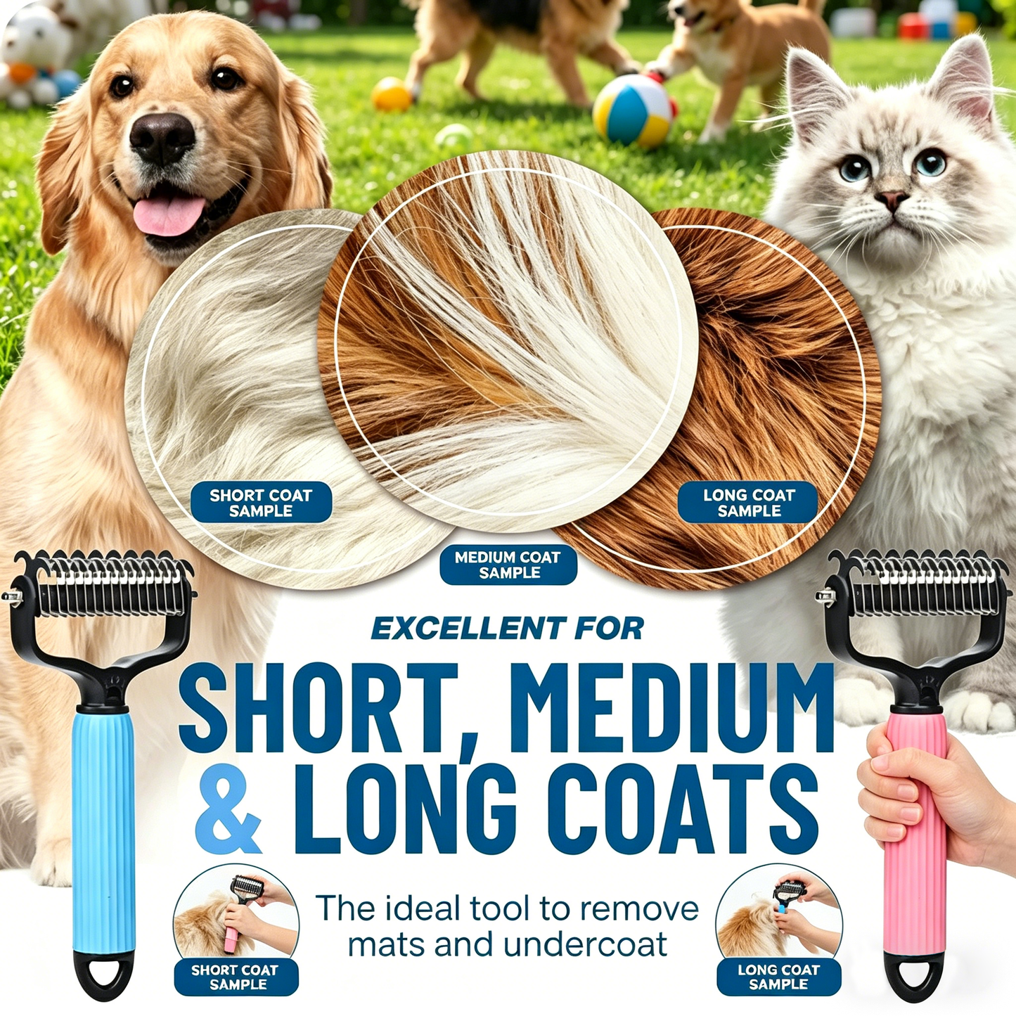 💯🐱Flash Sale!🐶 Professional Deshedding Tool For Dogs And Cats,Shedding Removal Easy to Use Essential Grooming