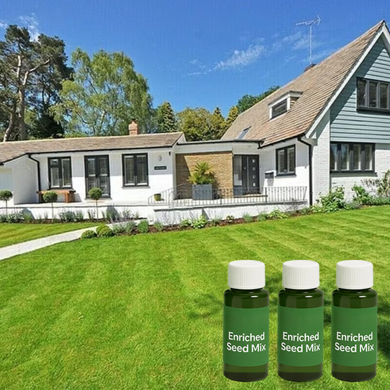 Easy Spray-On Grass Seed & Fertilizer Solution - Instantly Restore Thicker, Greener Lawns in Days (Includes Sprayer & Formula