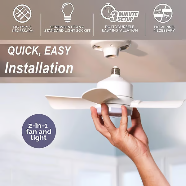 🔥LAST DAY 50% OFF❄️2-in-1 Portable Ceiling Fan & Light With Remote Control💡