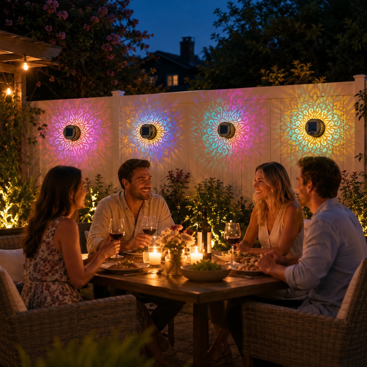 Solar MandalaWall Light Projector Turn Walls Into Nighttime Art