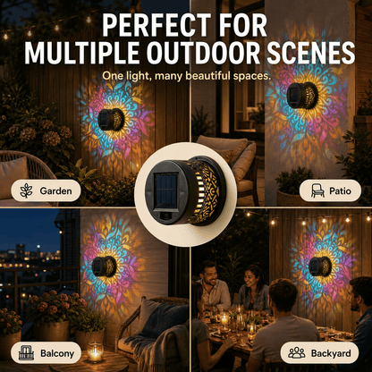 Solar MandalaWall Light Projector Turn Walls Into Nighttime Art