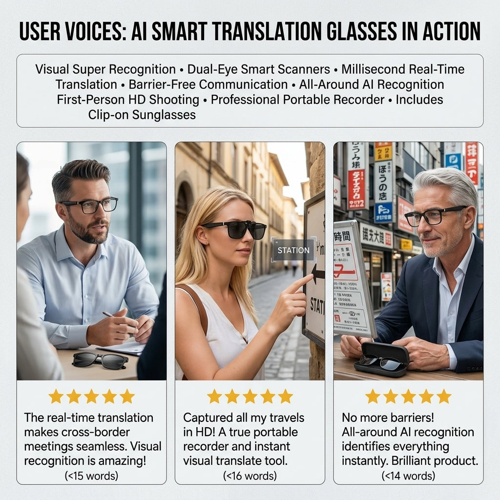 All-weather on-body AI assistant, real-time multilingual simultaneous translation, seamless cross-border communication, all-round AI recognition for everything, on-body professional recorder, hands-free calls, music playback