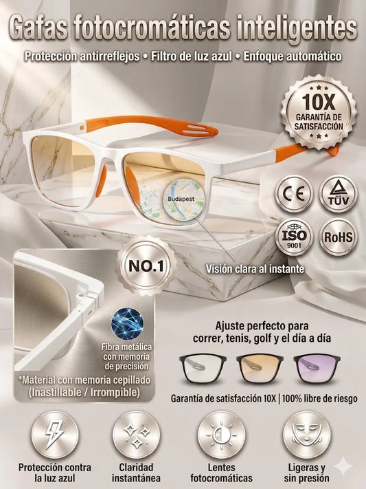 Protect your eyes smartly: Blue light filter and auto-focus in a unique design.