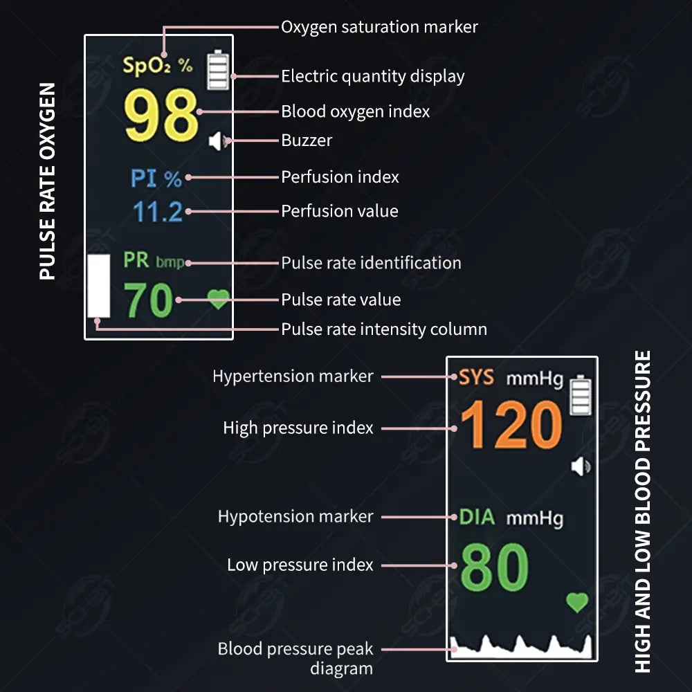 2 In 1 Dual Function Blood Oxygen and Blood Pressure Monitor