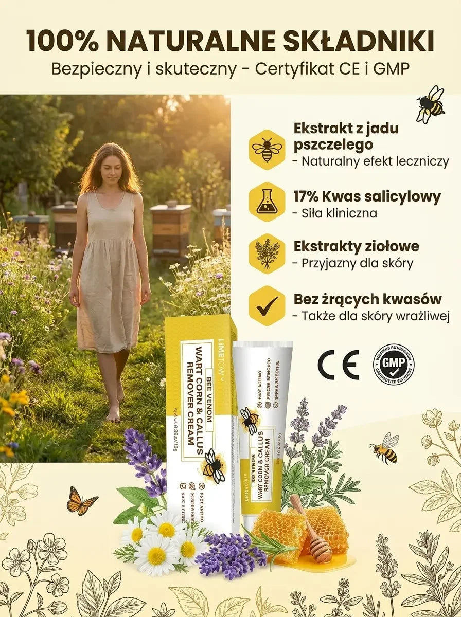 Bee venom cream for removing calluses and corns