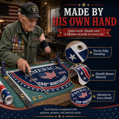 America 250th Anniversary Patriotic Banner