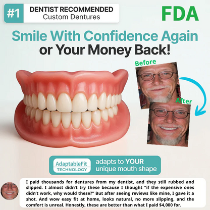 🌎Ending today: 30% off! ⏰ Medical-grade full dentures with strong suction.